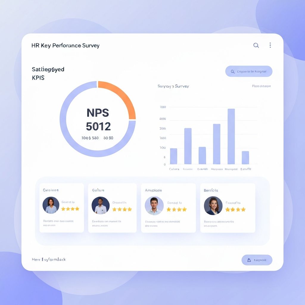 Employee experience dashboard with satisfaction survey results